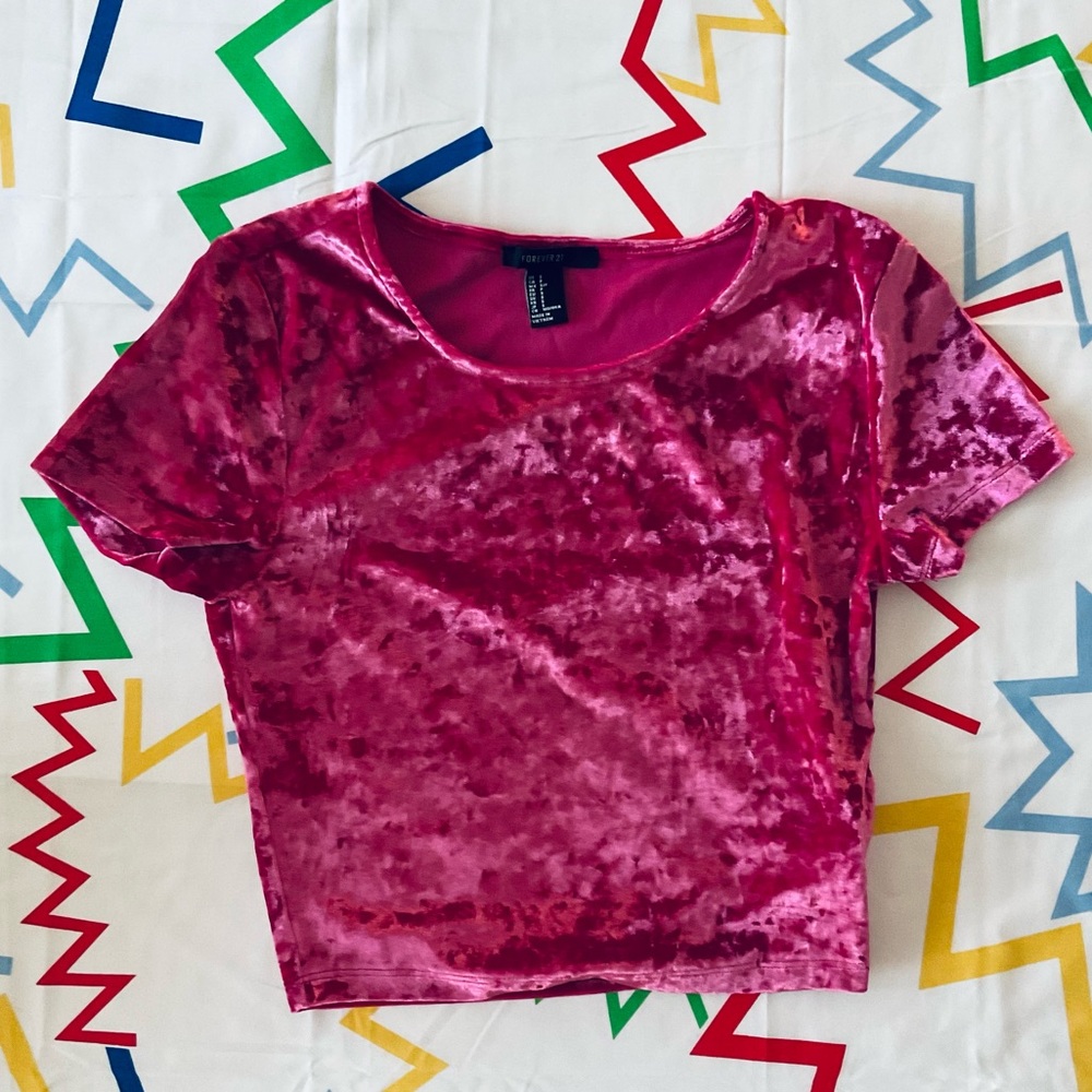 Crushed Velvet Crop Top
